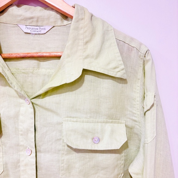 PROPORTION PETITE CONRAD C Lime green button down shirt - Picture 3 of 9